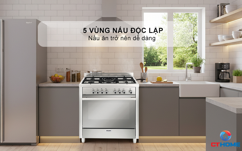  BẾP GAS KẾT HỢP LÒ NƯỚNG MQB612VI  ROSIERES 90CM 3