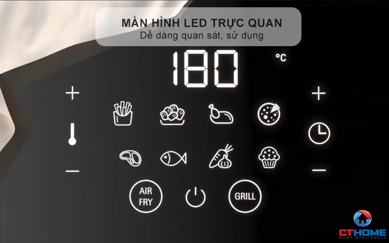 Màn hình Led trực quan - Dễ dàng quan sát, sử dụng
