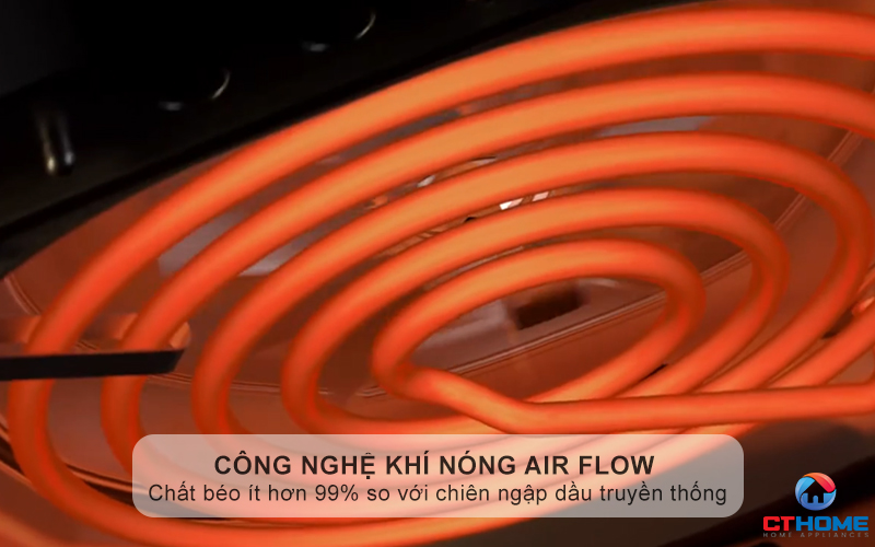 Công nghệ khí nóng Air Flow - Nấu thức ăn với lượng chất béo ít hơn 99% so với nồi chiên ngập dầu truyền thống