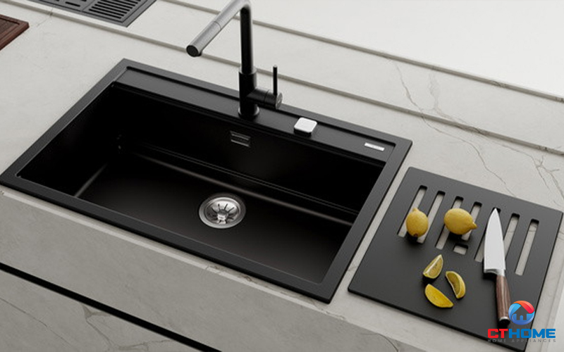 CHẬU ĐÁ LẮP NỔI 1 HỐ RỬA TEKA NOVA 80 WS-TG 1B   NOVA80WSTG1B 1