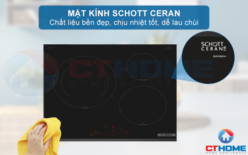 Mặt kính gốm thủy tinh Schott Ceran cao cấp, bền bỉ