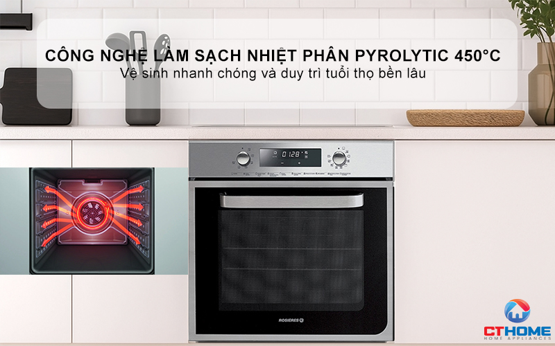 LÒ NƯỚNG ÂM TỦ  ROSIERES RF4620IN  58 LÍT MÀU ĐEN 8