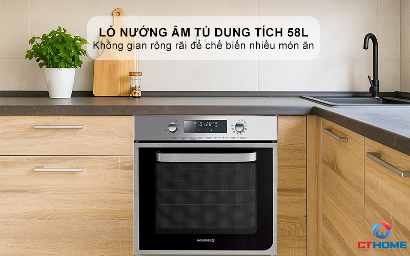 LÒ NƯỚNG ÂM TỦ  ROSIERES RF4620IN  58 LÍT MÀU ĐEN 2