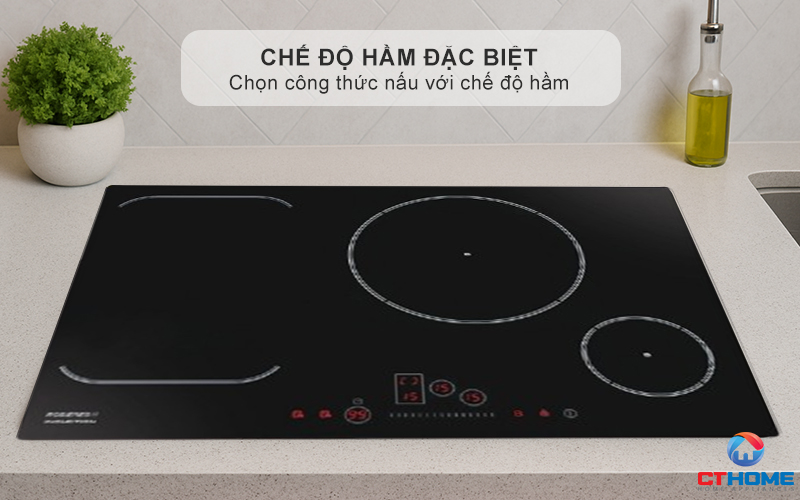 BẾP TỪ KHÔNG GIỚI HẠN 3 VÙNG NẤU ROSIERES RFI802 7200W MÀU ĐEN 3