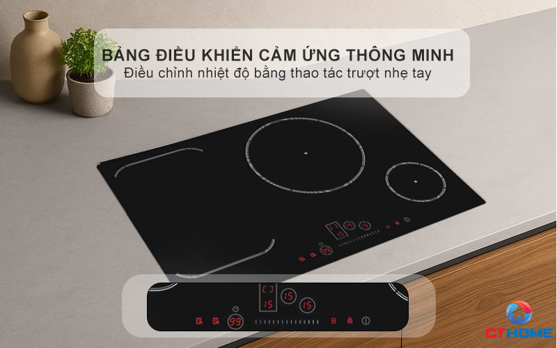 BẾP TỪ KHÔNG GIỚI HẠN 3 VÙNG NẤU ROSIERES RFI802 7200W MÀU ĐEN 5