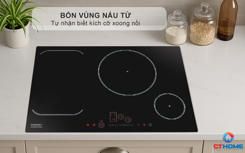 BẾP TỪ KHÔNG GIỚI HẠN 3 VÙNG NẤU ROSIERES RFI802 7200W MÀU ĐEN 6