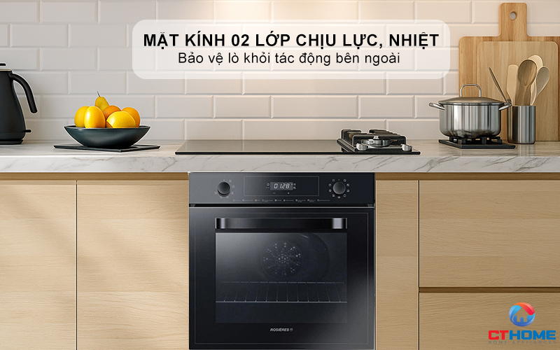 LÒ NƯỚNG ÂM TỦ ROSIERES  RFN3151PN/E 65 LÍT MÀU ĐEN RFN3151PNE 5