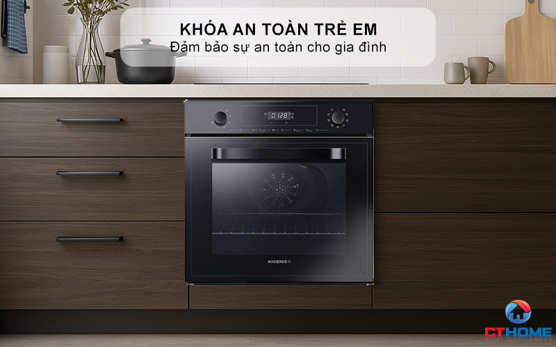 LÒ NƯỚNG ÂM TỦ ROSIERES  RFN3151PN/E 65 LÍT MÀU ĐEN RFN3151PNE 9