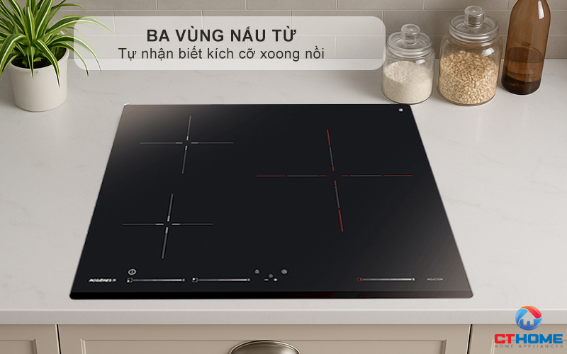 BẾP TỪ 3 VÙNG NẤU ROSIERES RISD3BC 7200W MÀU ĐEN 5