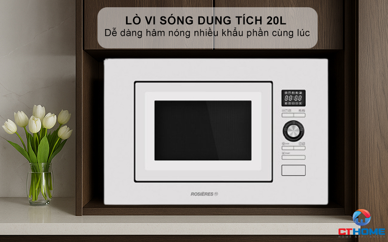 LÒ VI SÓNG ÂM TỦ ROSIERES RMG20/1RB 20 LÍT MÀU TRẮNG RMG201RB 2