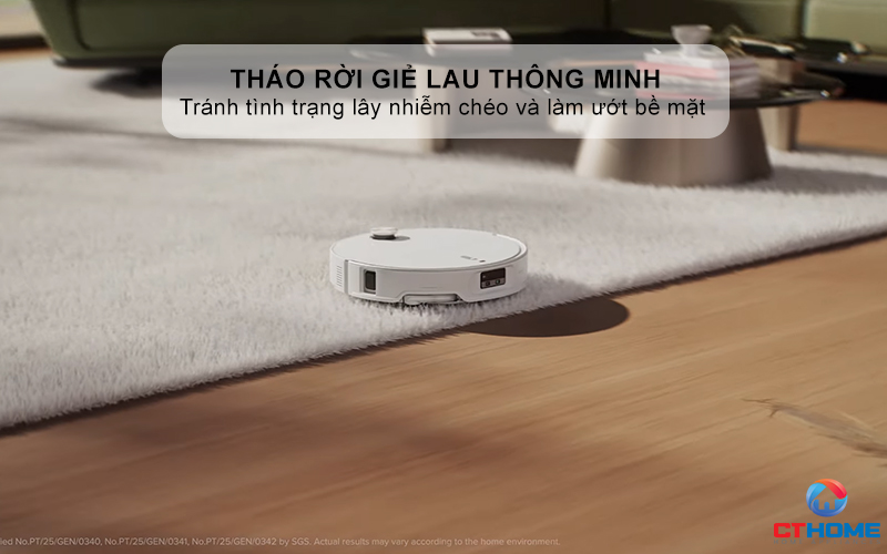 Tính năng tháo rời giẻ lau thông minh