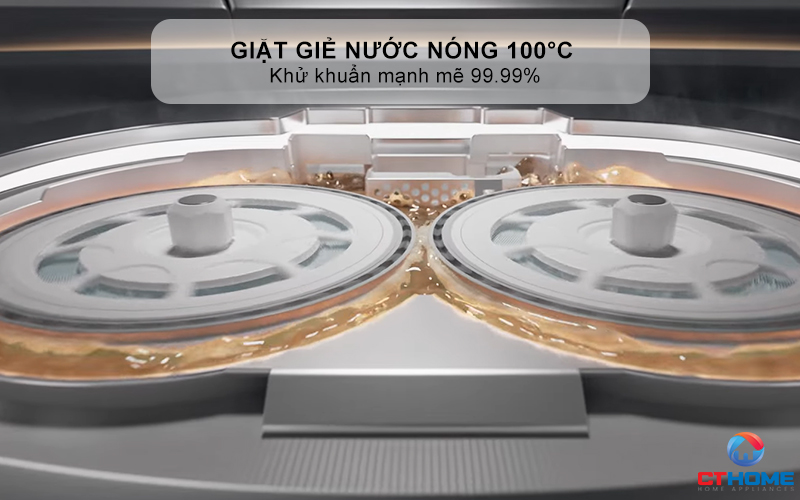 Giặt giẻ nước nóng 100°C: Khử khuẩn tận gốc