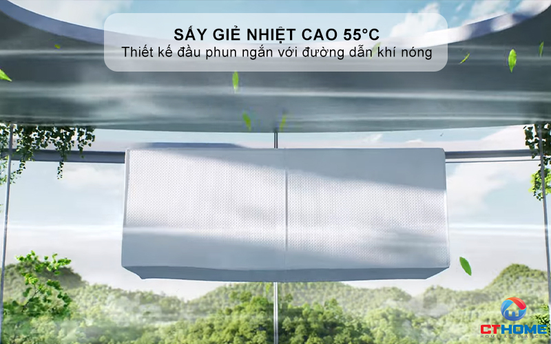 Sấy giẻ nhiệt cao 55°C: Khô thoáng, sạch khuẩn