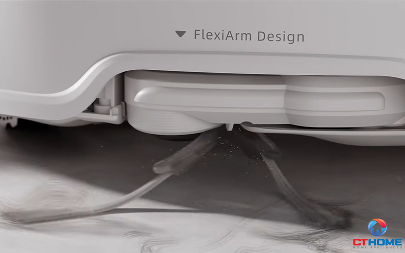 Chổi bên và giẻ lau FlexiArm giúp quét sạch các góc khó tiếp cận