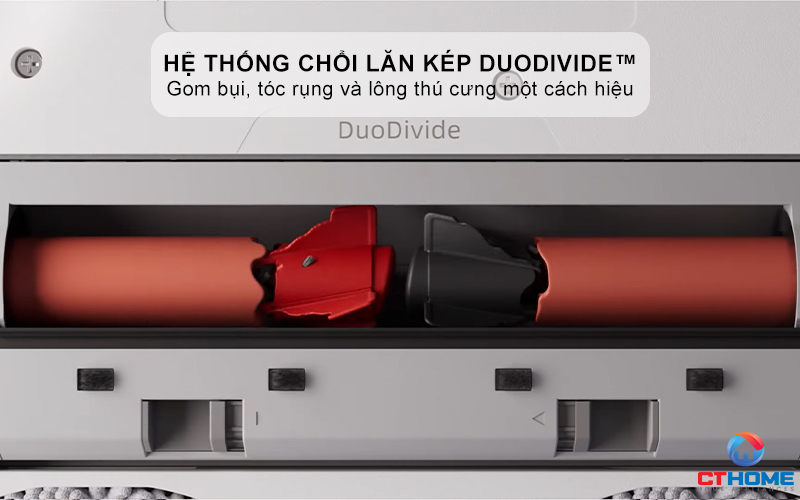 Thiết kế hệ thống chổi lăn kép DuoDivide™ chống rối tóc
