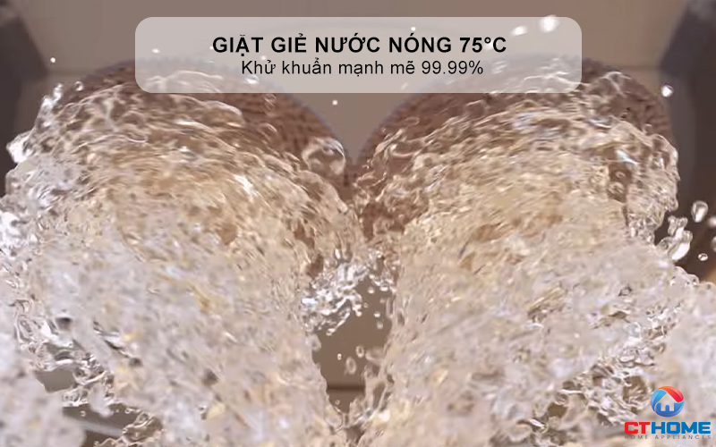 Giặt giẻ lau bằng nước nóng 75°C