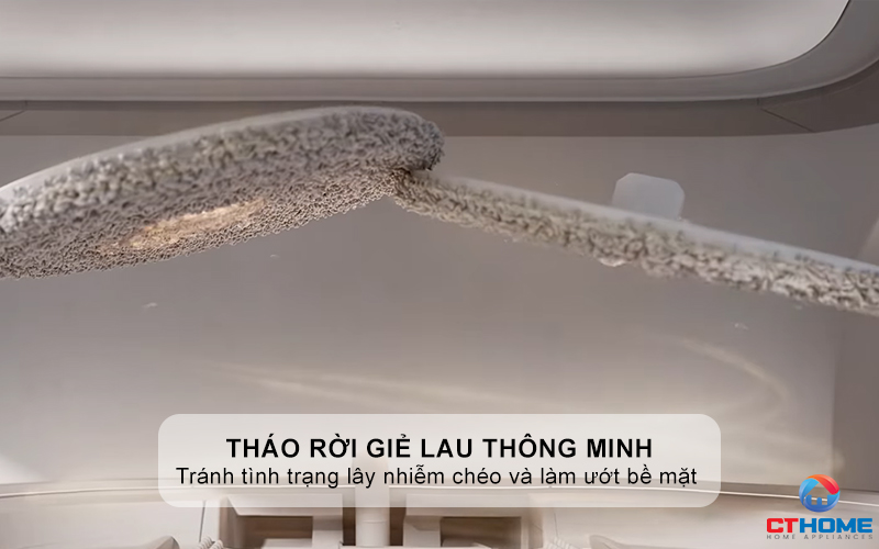 Tính năng tháo rời giẻ lau thông minh