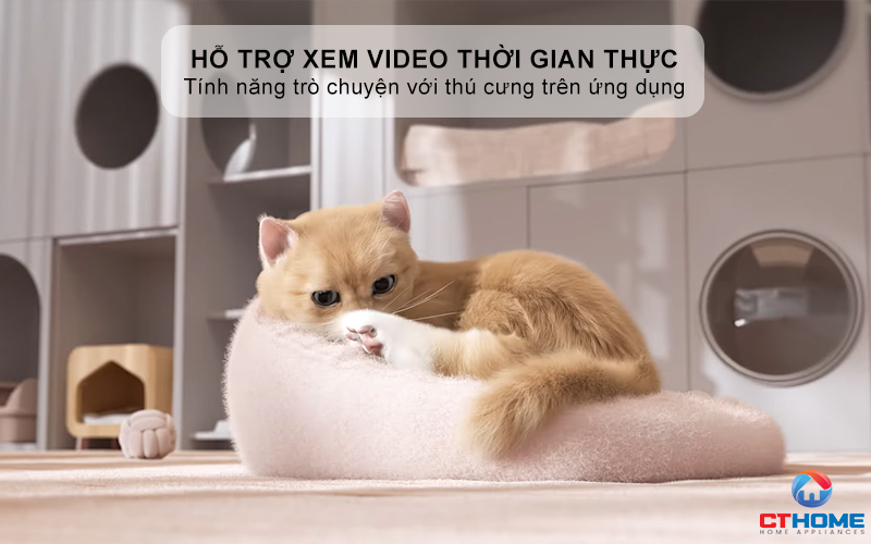 Hỗ trợ xem video thời gian thực và trò chuyện với thú cưng