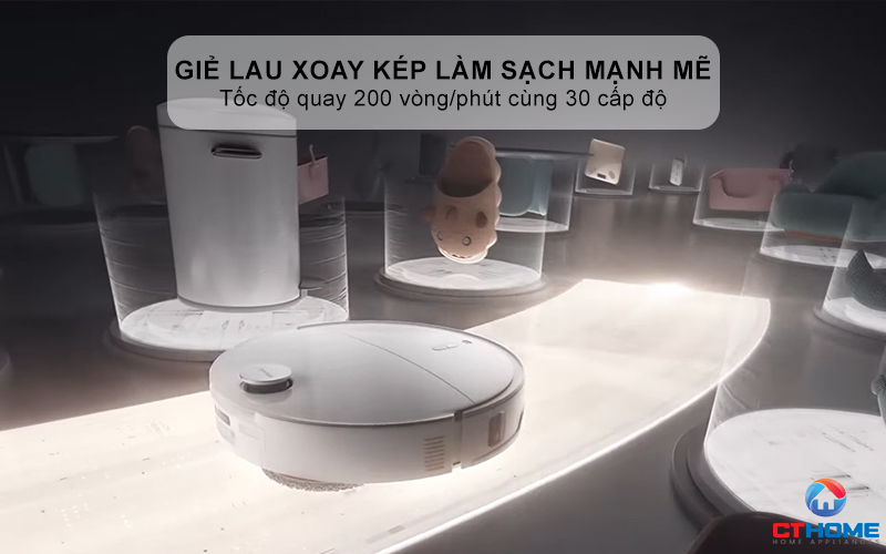 Giẻ lau xoay kép làm sạch mạnh mẽ