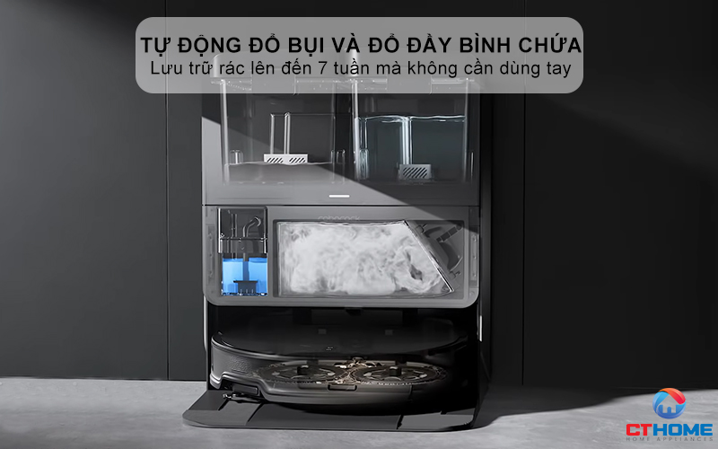 Tự động đổ bụi và đổ đầy bình chứa