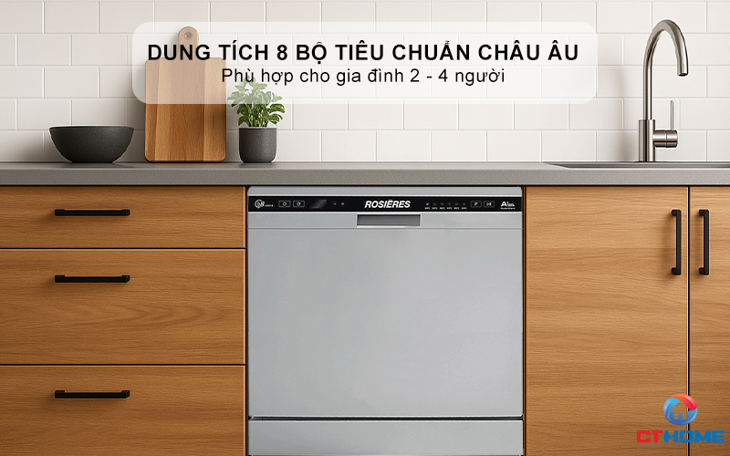 MÁY RỬA BÁT  MINI 8 BỘ  ROSIERES RDCP 8S-04 RDCP8S04 3