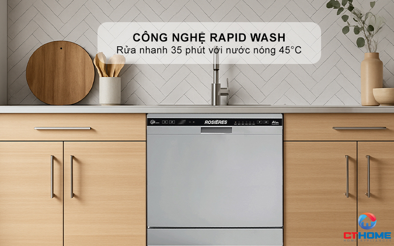 MÁY RỬA BÁT  MINI 8 BỘ  ROSIERES RDCP 8S-04 RDCP8S04 5