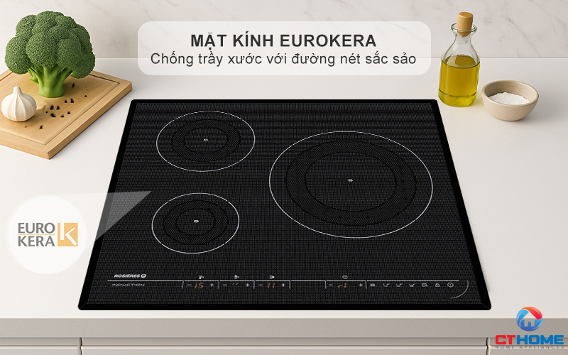 BẾP TỪ 3 VÙNG NẤU ROSIERES RPI342MM 7200W MÀU ĐEN 2