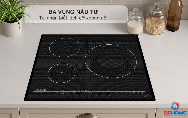 BẾP TỪ 3 VÙNG NẤU ROSIERES RPI342MM 7200W MÀU ĐEN 5