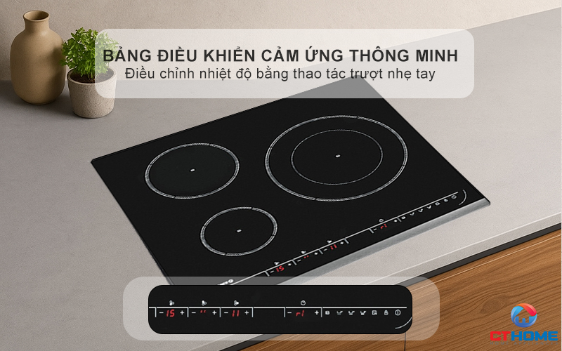 BẾP TỪ 3 VÙNG NẤU ROSIERES RPIF342 7200W MÀU ĐEN 4