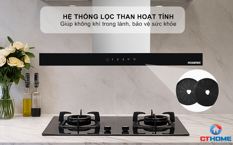 MÁY HÚT MÙI ỐNG KHÓI ROSIERES RTS7CGXE 70CM  5