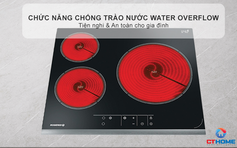 BẾP HỒNG NGOẠI 3 VÙNG NẤU ROSIERES RVEF633INK 5700W MÀU ĐEN 5