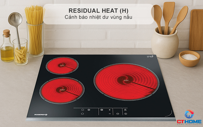 BẾP HỒNG NGOẠI 3 VÙNG NẤU ROSIERES RVEF633INK 5700W MÀU ĐEN 8