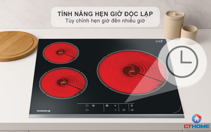 BẾP HỒNG NGOẠI 3 VÙNG NẤU ROSIERES RVEF633INK 5700W MÀU ĐEN 9