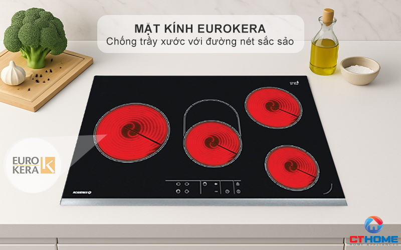 BẾP HỒNG NGOẠI 4 VÙNG NẤU ROSIERES RVEF74IN 8600W MÀU ĐEN 2