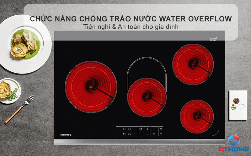 BẾP HỒNG NGOẠI 4 VÙNG NẤU ROSIERES RVEF74IN 8600W MÀU ĐEN 5