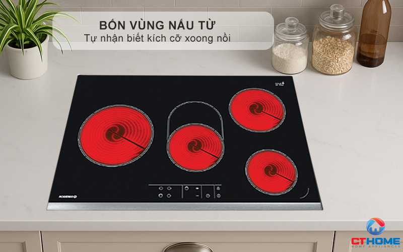 BẾP HỒNG NGOẠI 4 VÙNG NẤU ROSIERES RVEF74IN 8600W MÀU ĐEN 7