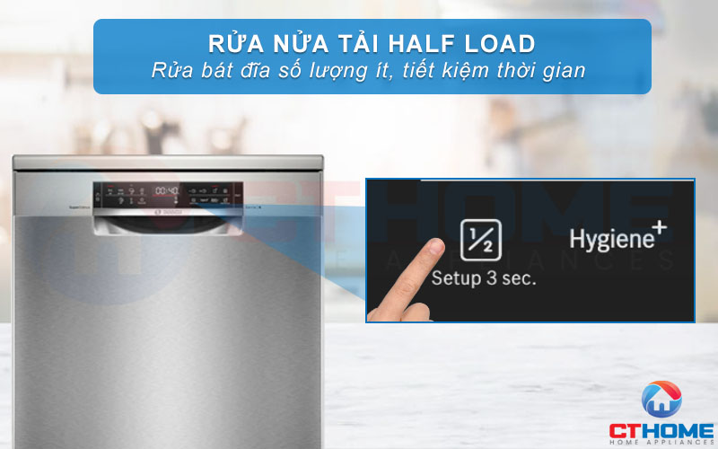 Rửa bán tải Half Load rửa bát đĩa với số lượng ít