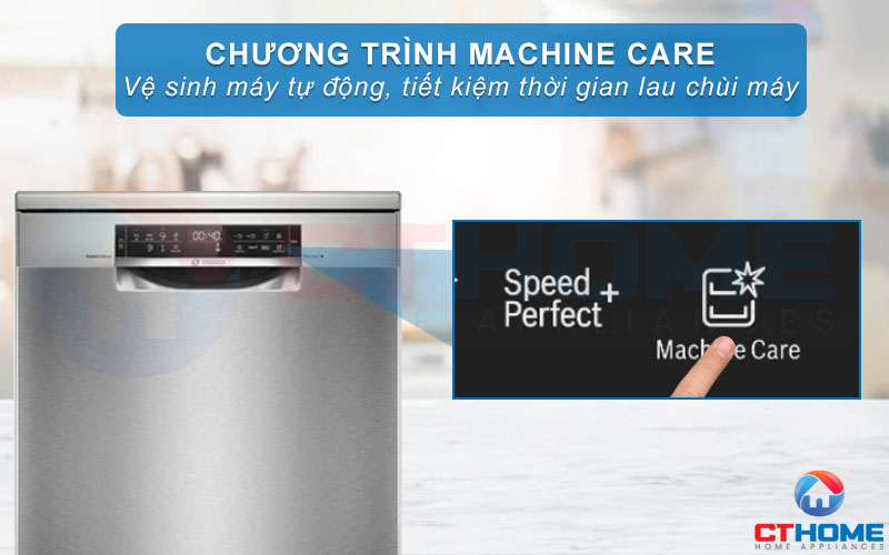 Vệ sinh tự động máy rửa bát với tính năng Machine Care