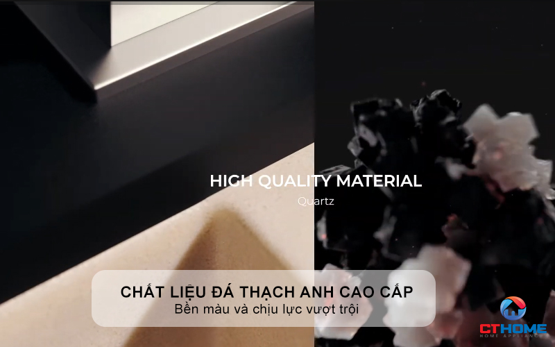 CHẬU ĐÁ LẮP NỔI 1 HỐ RỬA SQUARE 72.40 TG SQUARE7240TG 2