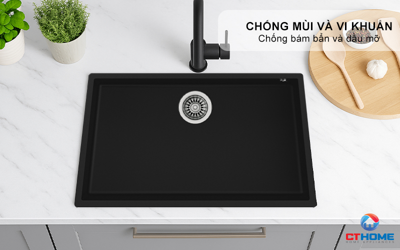 CHẬU ĐÁ LẮP NỔI 1 HỐ RỬA SQUARE 72.40 TG SQUARE7240TG 6