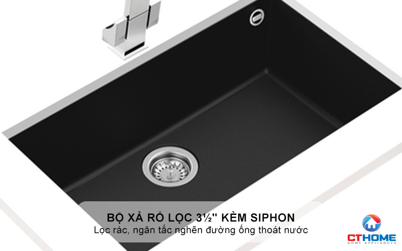 CHẬU ĐÁ LẮP NỔI 1 HỐ RỬA SQUARE 72.40 TG SQUARE7240TG 7