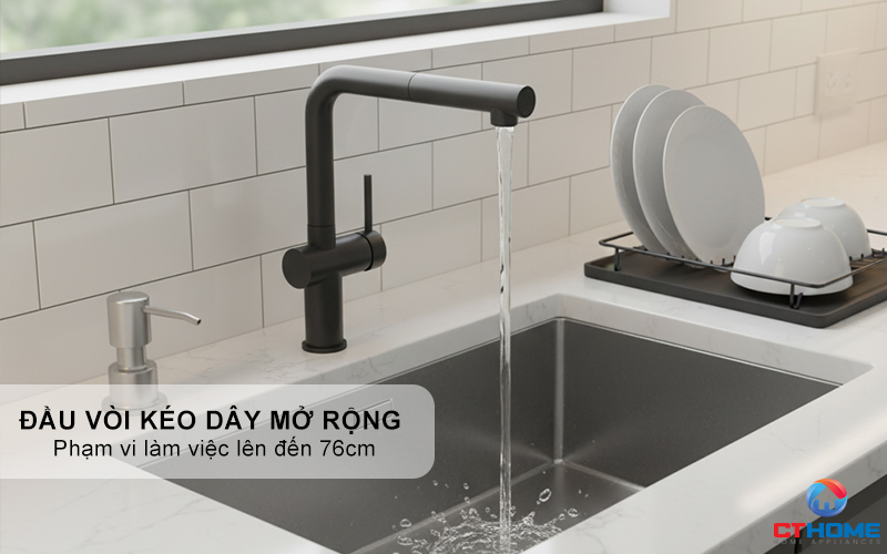 VÒI RỬA BÁT DÂY RÚT KONOX STREAM SMART GUN METAL  STREAMSMARTGUNMETAL 5