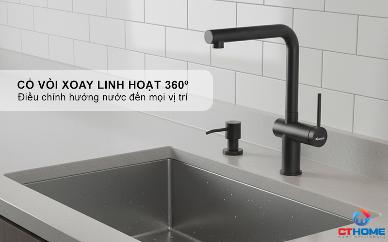 VÒI RỬA BÁT DÂY RÚT KONOX STREAM SMART GUN METAL  STREAMSMARTGUNMETAL 6