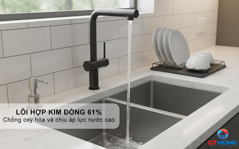 VÒI RỬA BÁT DÂY RÚT KONOX STREAM SMART GUN METAL  STREAMSMARTGUNMETAL 9