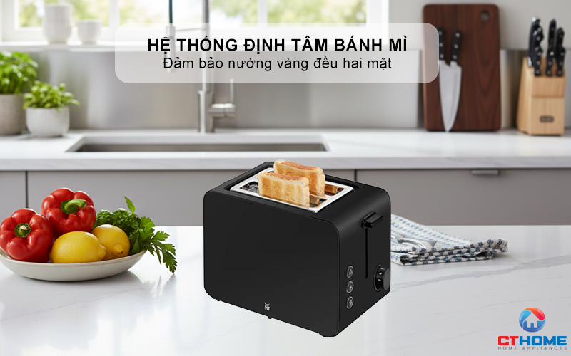 Hệ thống định tâm bánh mì tích hợp: Đảm bảo nướng vàng đều hai mặt