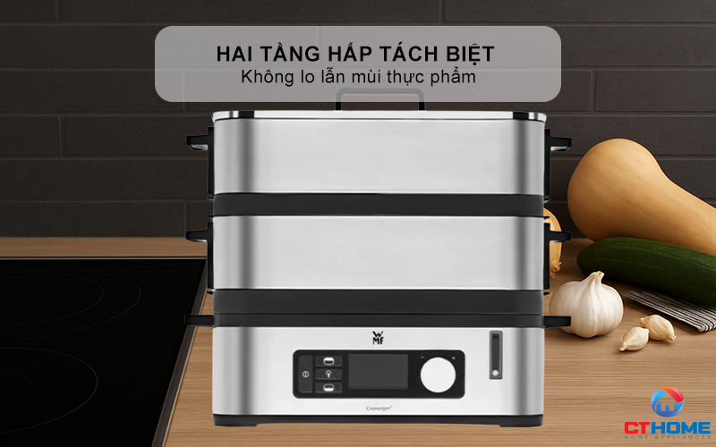 Hai tầng hấp tách biệt - Không lo lẫn mùi thực phẩm