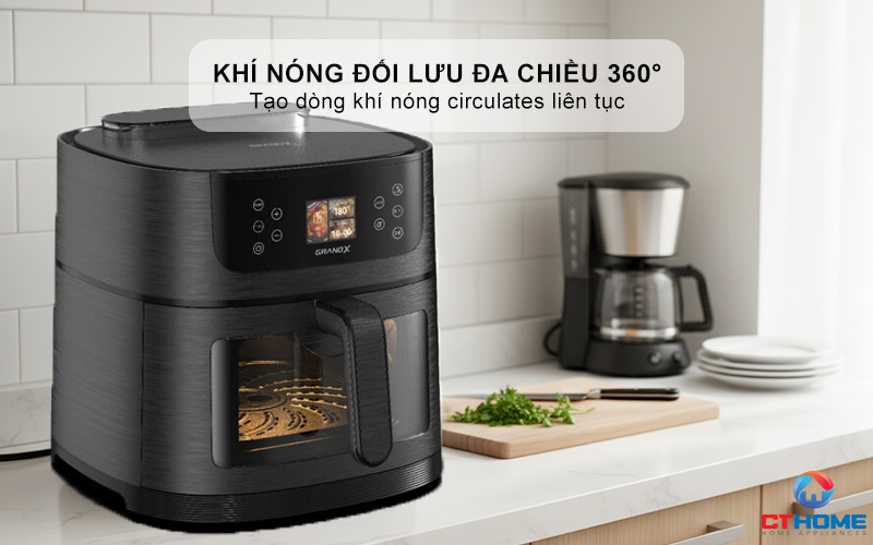 Công nghệ khí nóng đối lưu đa chiều 360° làm cho thức ăn chín đều