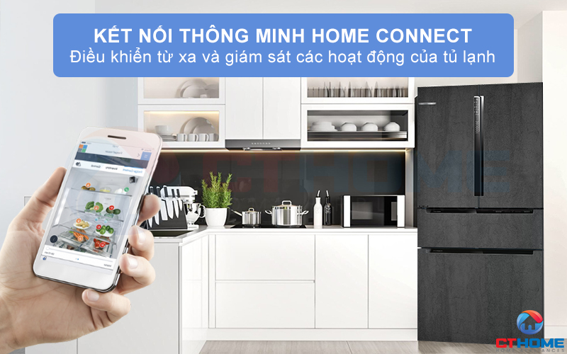 Điều khiển và giám sát tủ lạnh từ xa thông qua Home Connect