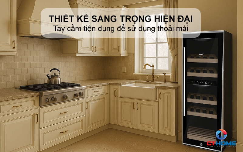 Thiết kế sang trọng, hiện đại và tay cầm tiện dụng để sử dụng thoải mái