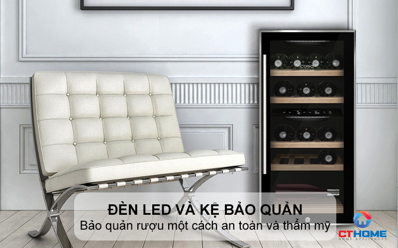 Đèn LED và kệ bảo quản bằng gỗ có thể mở rộng
